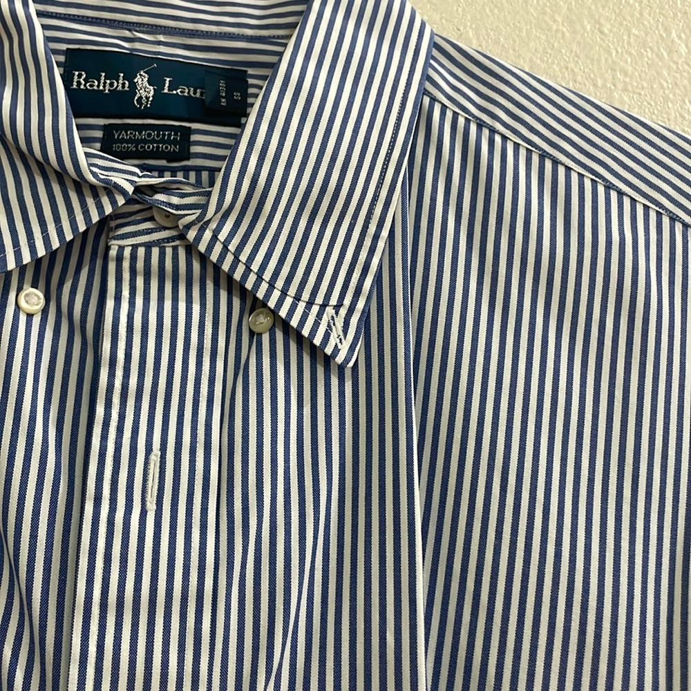 Ralph Lauren Men's Sky Blue Grid Dress Shirt